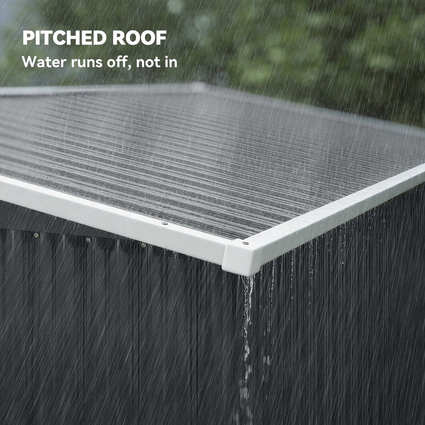 7.5' x 4.3' Outdoor Storage Shed, Waterproof Metal Garden Shed with Lockable Doors, for Backyard, Lawn, Patio, Dark Grey