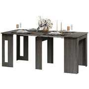 23.6"-70.9" Extendable Dining Table for 6-8 People, Space-Saving Rectangular Kitchen Table for Small Spaces, Dining Room, Kitchen, Living Room, Grey