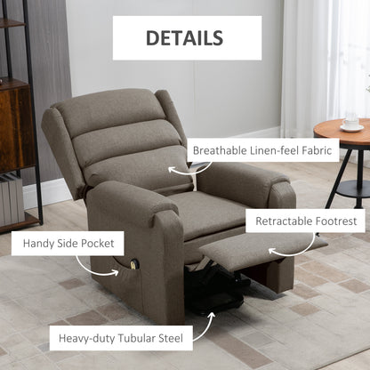 Lift Chair for Elderly, Power Chair Recliner with Footrest, Remote Control, Side Pockets for Living Room, Brown
