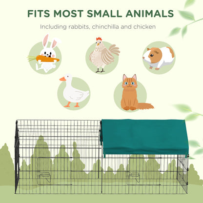 73" Small Animal Cage with Roof, Indoor/Outdoor Use, for Chicken, Rabbits, Chinchillas, Green