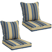 Seat Cushion Back Pillows Replacement Set of 2, Patio Chair Cushions Set for Indoor Outdoor, Blue