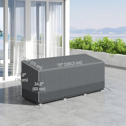 Patio Furniture Covers Waterproof for 3 Seater Sofa, 600D Heavy Duty Oxford Outdoor Patio Cover, 75" x 28.3" x 29.9", Grey