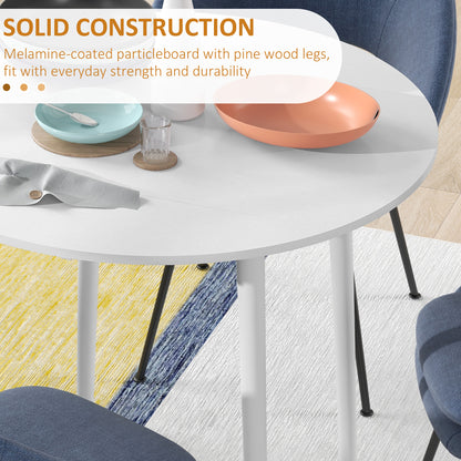 Folding Dining Table, Round Drop Leaf Kitchen Table for Small Spaces with Wood Legs, Distressed White
