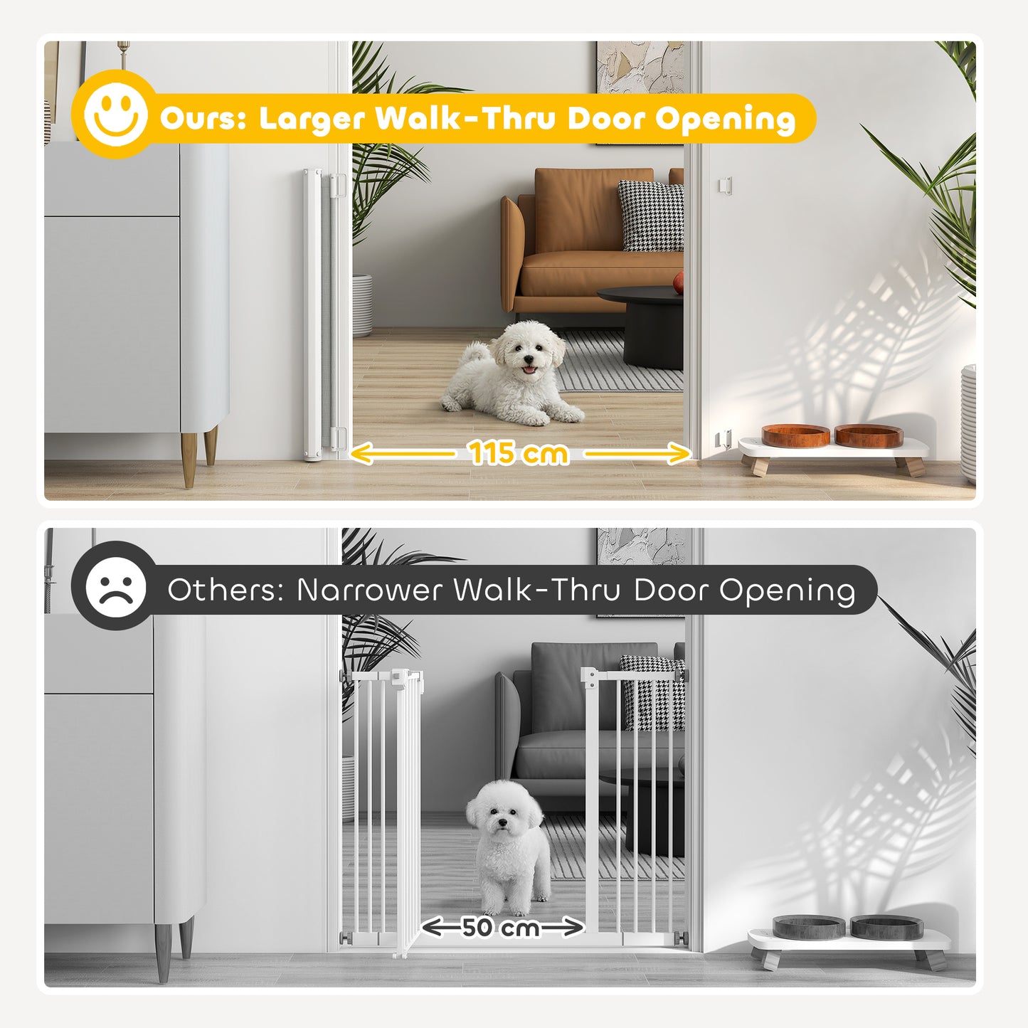 Retractable Pet Safety Barrier Gate, Flexible and Extensible for Stairways Doorways Hallways, Grey