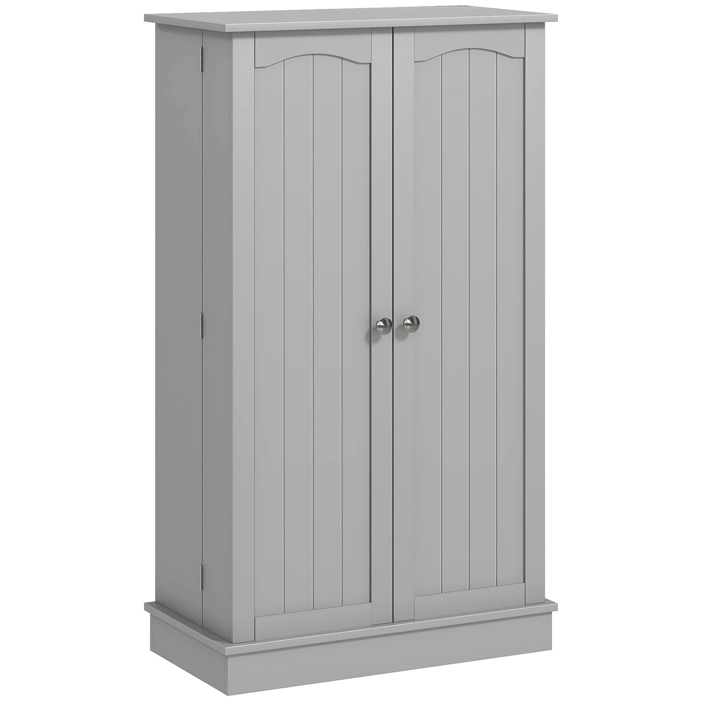 41" Storage Cabinet, 2-Door Kitchen Pantry Cabinet with 5-tier Shelving, 12 Spice Racks and Adjustable Shelves, Grey