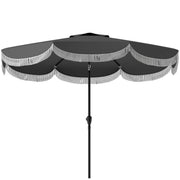 9FT Patio Umbrella Parasol, UPF 30+ Outdoor Market Umbrella with Crank, 8 Ribs, Push Button Tilt, Vented Patio Table Umbrella for Deck Backyard Lawn, Charcoal Grey