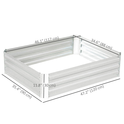 Galvanized Raised Garden Bed, 4' x 3' x 1' Outdoor Metal Planter Box, Raised Bed for Growing Flowers and Herbs