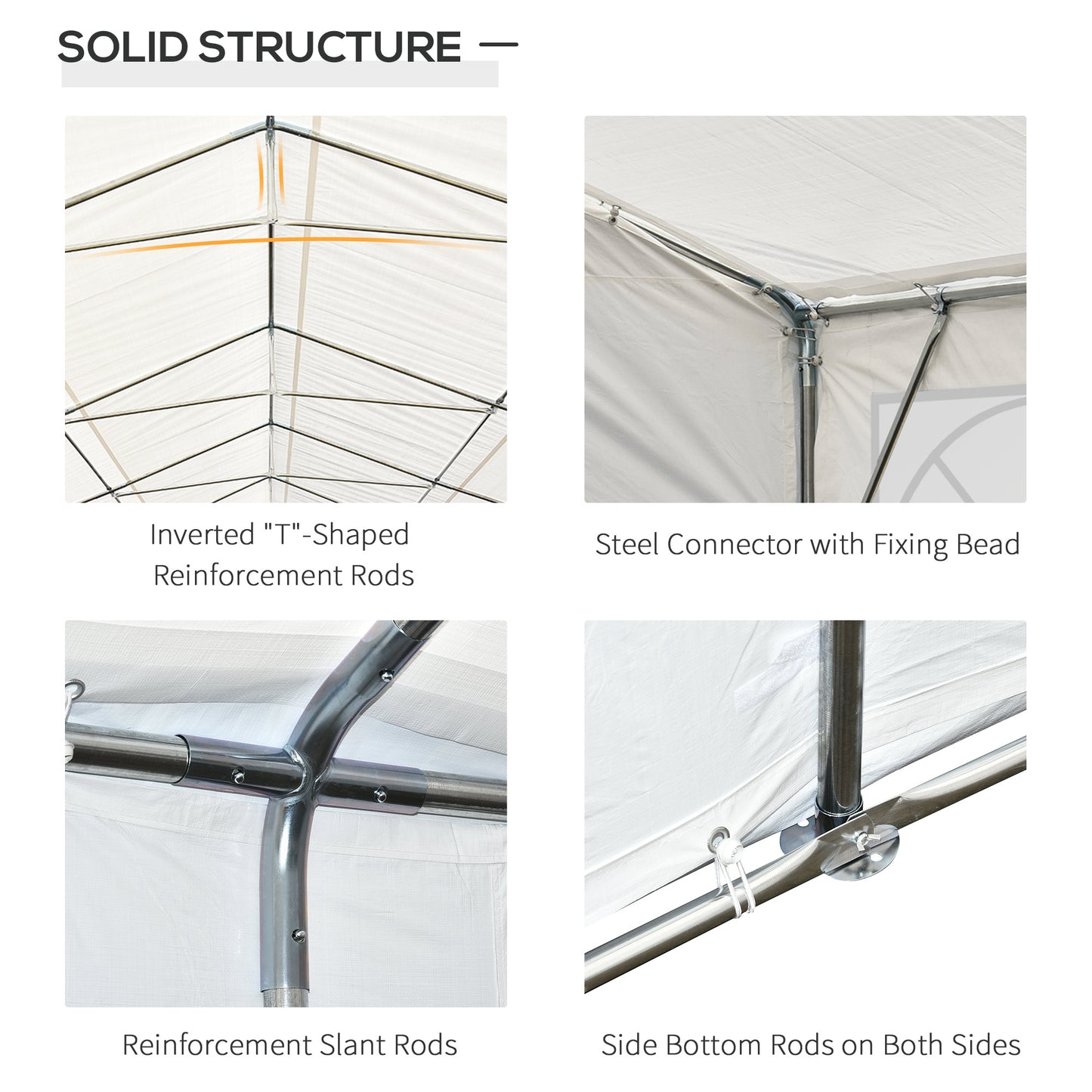 40’x20’ Heavy-duty Large Outdoor Carport Garage Party Event Tent Patio Gazebo Canopy w/ Removable Sidewall White