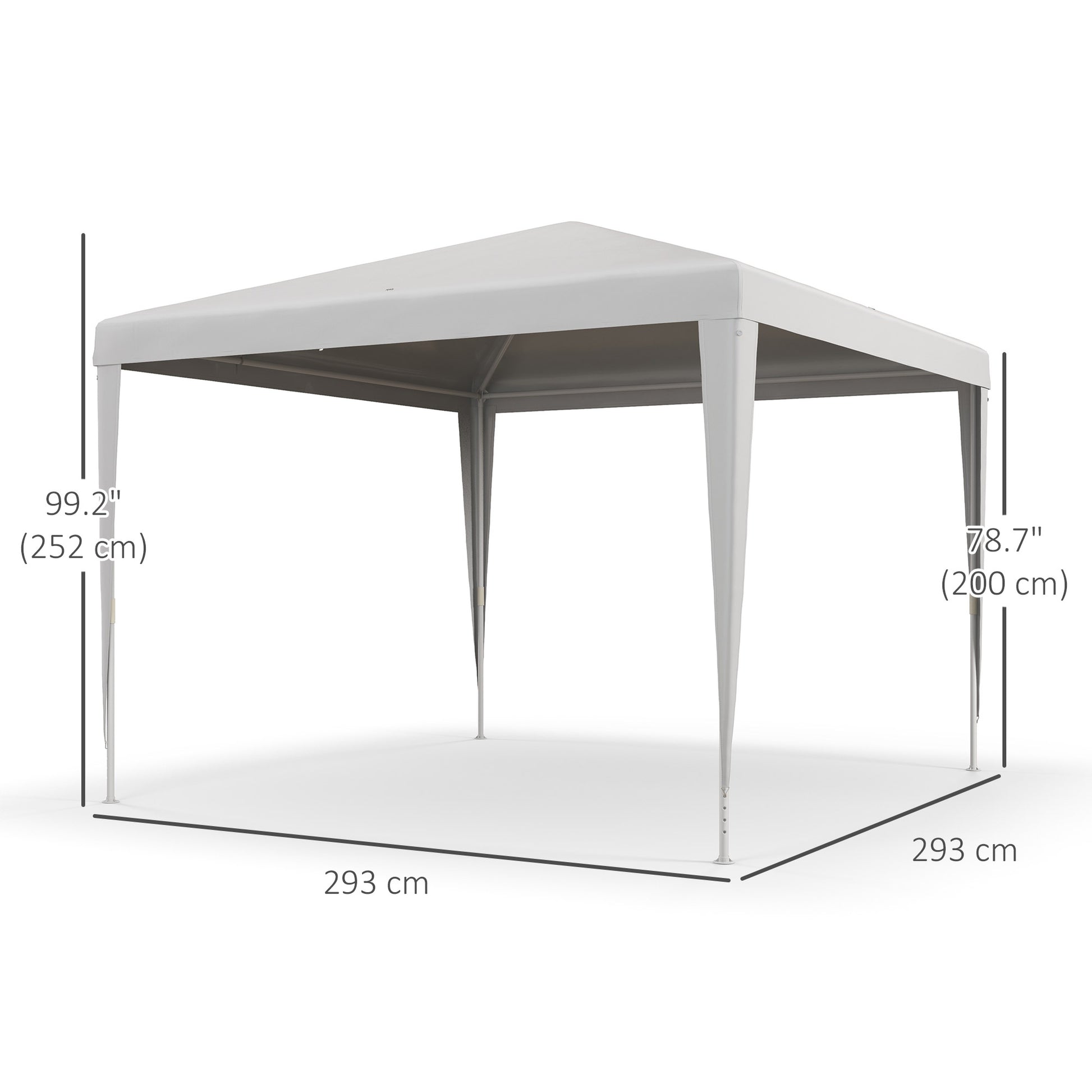 10x10ft Party Tent Portable Gazebo, Folding Garden Canopy Event Shelter Outdoor Sunshade White