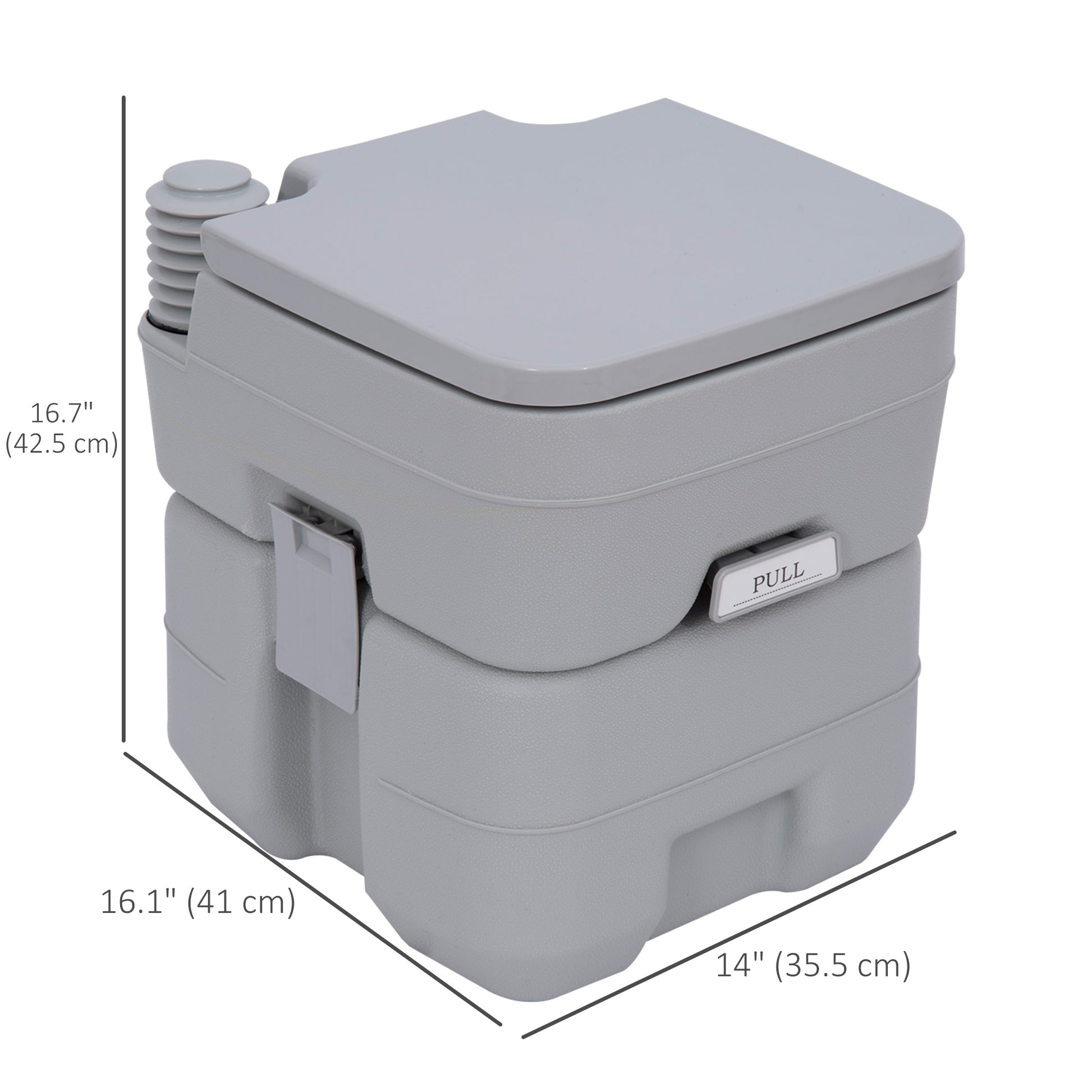 Portable Toilet for Adults, Travel Toilet with 2 Detachable Tanks, Camping Toilet for Trips, 5.3 Gallon (20L), Grey