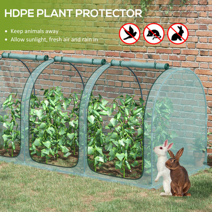 9' x 4' Crop Cage, Garden Plant Protector, with 3 Zippered Doors and 4 Ground Stakes, for Garden, Yard, Lawn, Green