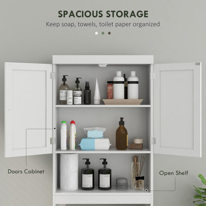 Over The Toilet Cabinet, Modern Bathroom Above Toilet Storage with Barn Doors and Open Shelf, White
