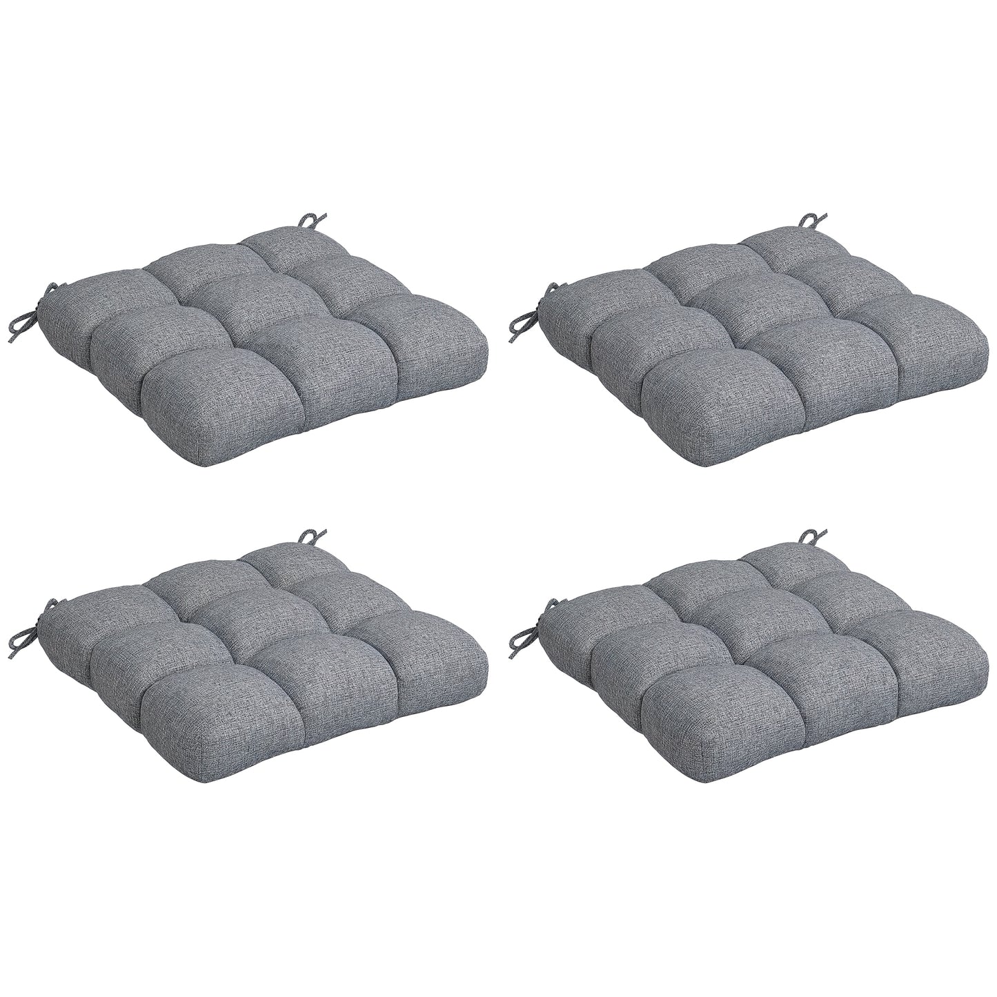 4-Piece Seat Cushion Pillows Replacement, Patio Chair Cushions Set with Ties for Indoor Outdoor