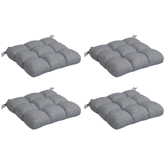 4-Piece Seat Cushion Pillows Replacement, Patio Chair Cushions Set with Ties for Indoor Outdoor