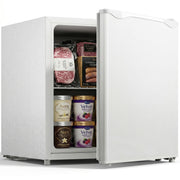 1.1 Cu. Ft. Mini Freezer, Compact Upright Freezer with Reversible Door, Removable Shelf, Adjustable Temperature, White