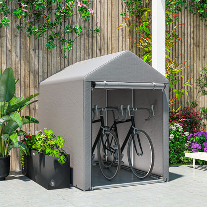 4 x 6ft Outdoor Storage Shed Tent, Portable Shed with Roll-up Door for Motorcycle, Bike, Garden Tools