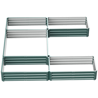 Steel Raised Garden Bed, Set of 5 Large Box Planters for Outdoor Plants Vegetables Flowers Herbs, 8x8x1ft, Green