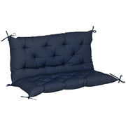 Porch Swing Cushion Garden Bench Cushion with Backrest, Non-Slip 2-seater Soft Pad, Swing Chair Mat Replacement for Indoor and Outdoor, 39.4" x 38.6", Dark Blue