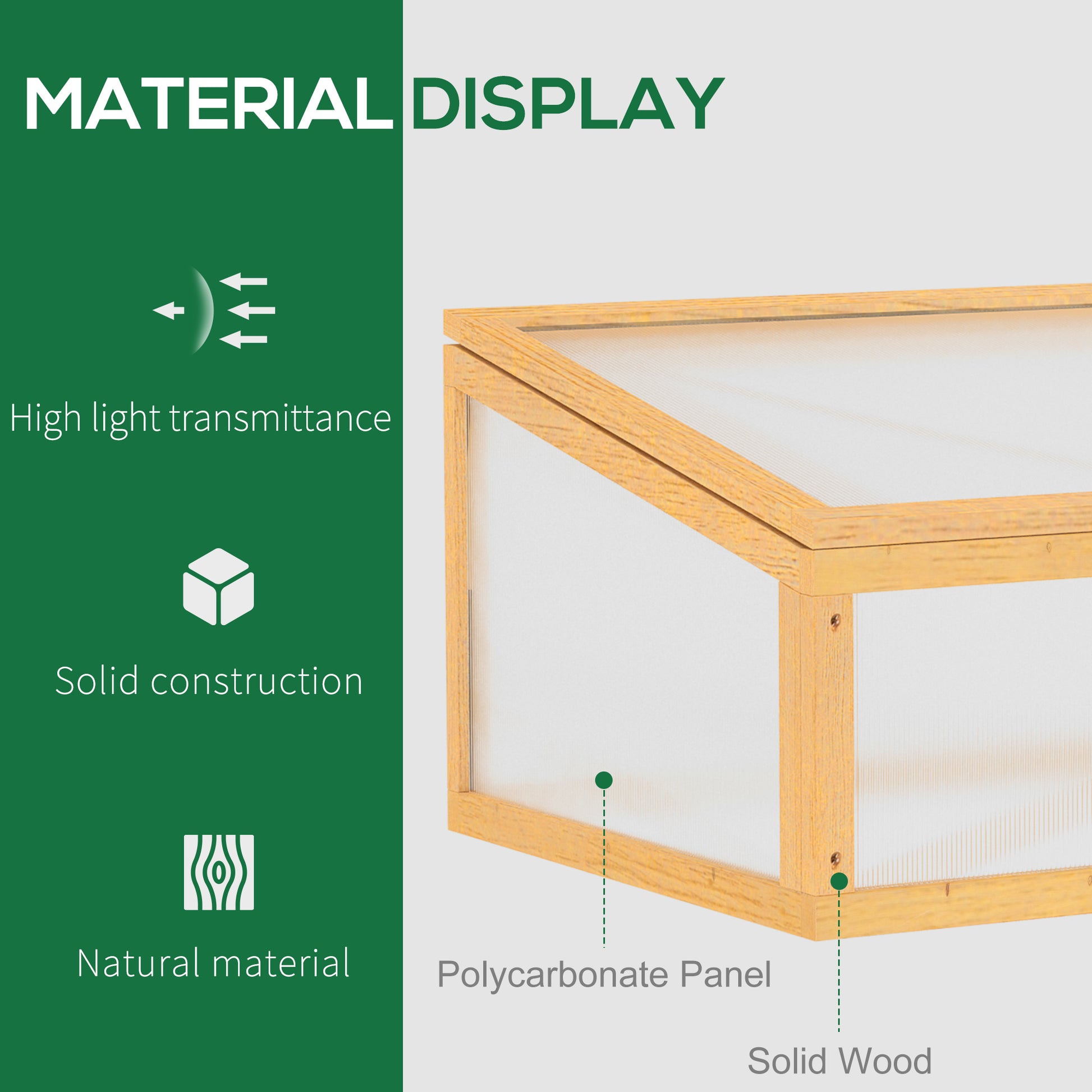 Wooden Cold Frame Greenhouse Garden Portable Raised Planter with Openable Top for Indoor, Outdoor, Flowers, Vegetables, Plants, 35.5"x23.5"x15.75", Light Brown