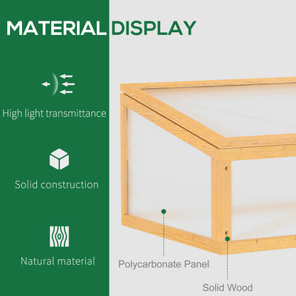 Wooden Cold Frame Greenhouse Garden Portable Raised Planter with Openable Top for Indoor, Outdoor, Flowers, Vegetables, Plants, 35.5"x23.5"x15.75", Light Brown
