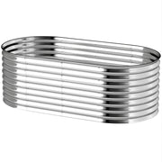 5 x 2.5 x 2 ft Galvanized Raised Garden Bed, Easy DIY Oval Planter Box with Safety Edging and Gloves, Silver