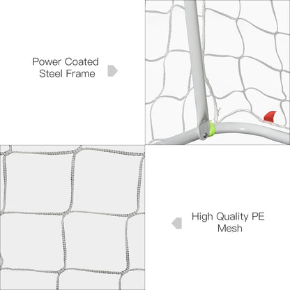 Soozier 6ft x 4ft Soccer Goal Net with Metal Frame, PE Mesh, Ground Stakes, Easy Assembly, Yellow