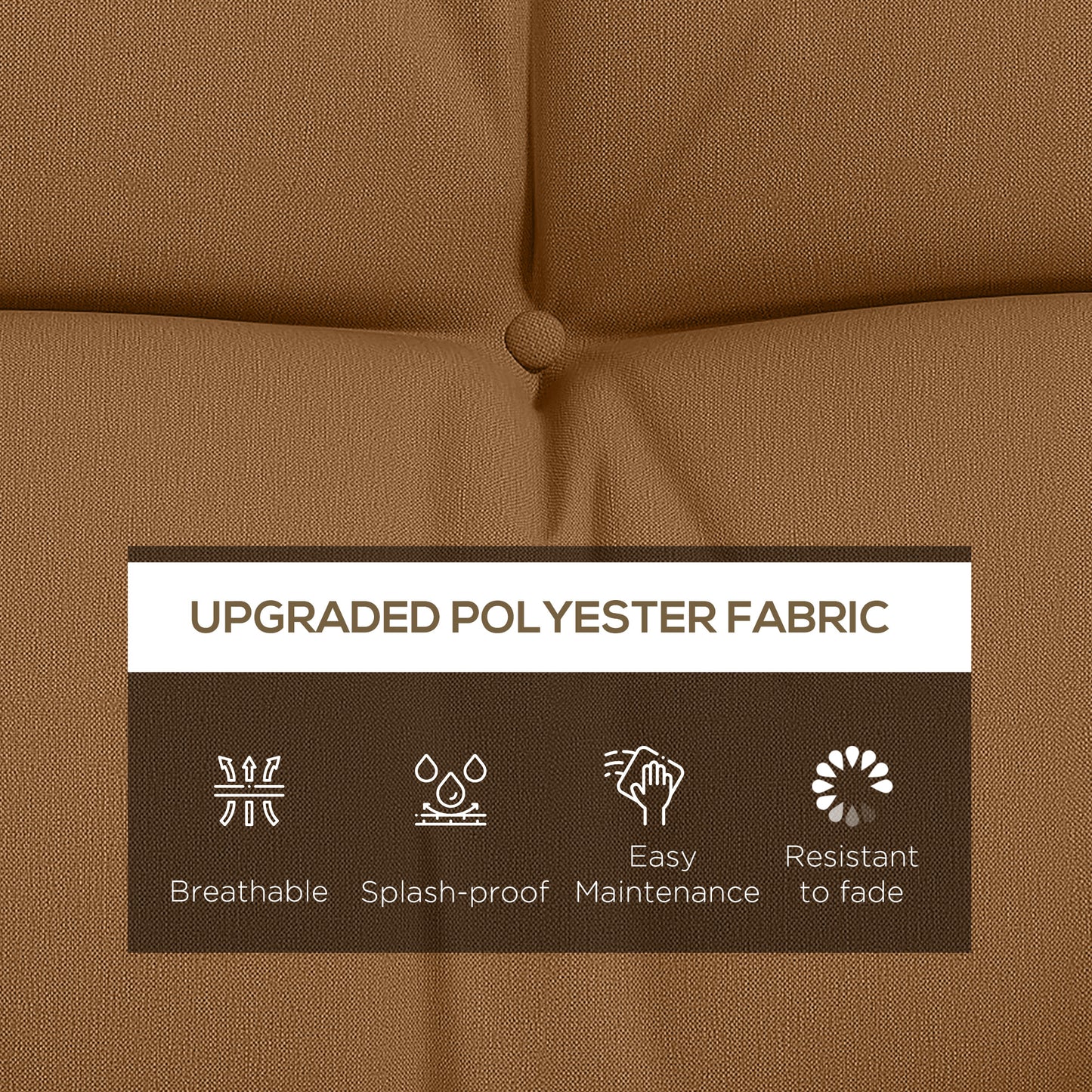 4-Piece Back and Seat Cushion Pillows Replacement and Pillows, Patio Chair Cushions Set with Ties, Tan