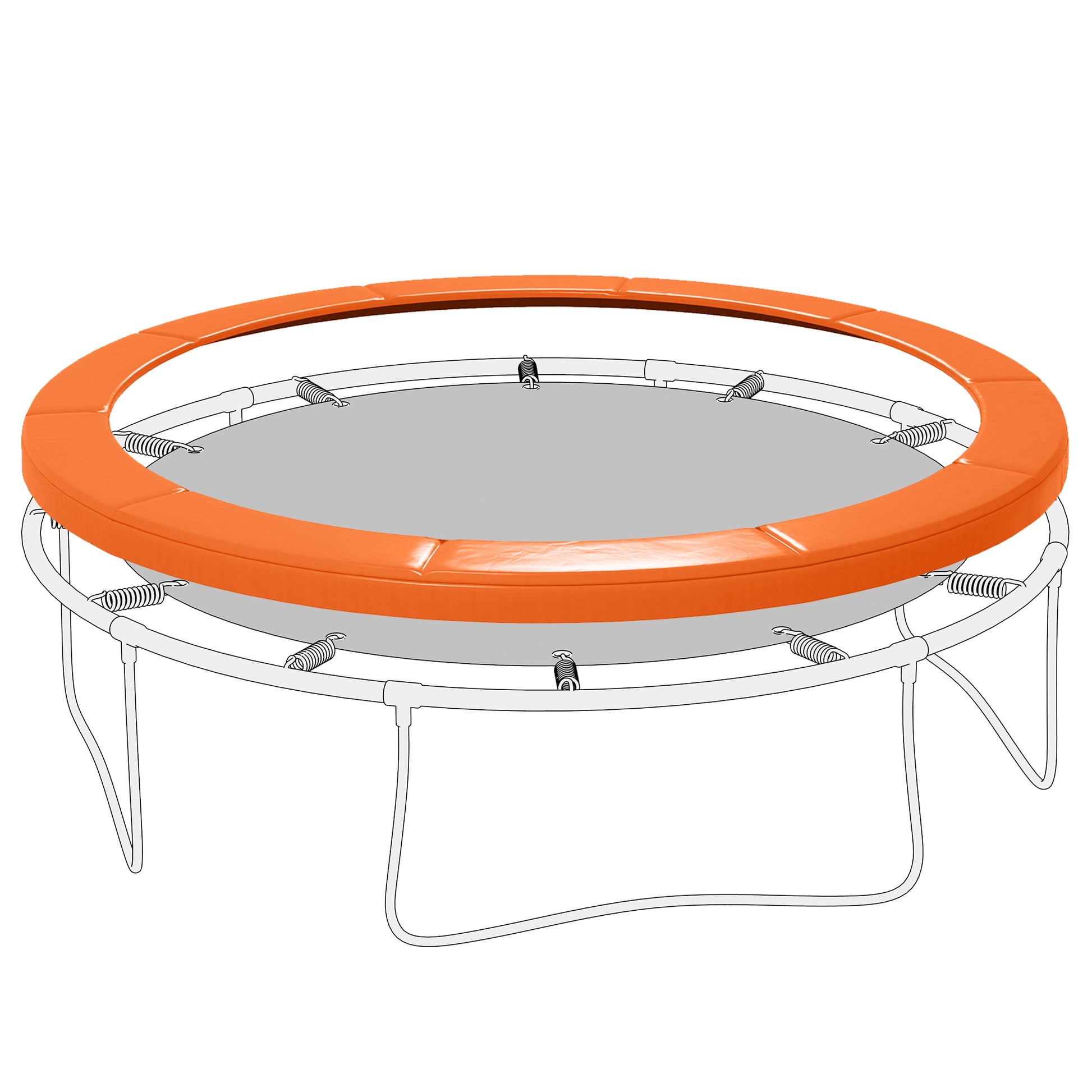 Soozier 14ft Trampoline Replacement Pad Trampolining Replacement Jump Bounce Exercise GYM Pad Only Light Orange