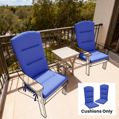 Patio Chair Cushion for Adirondack Chairs Replacement Cushion with Back and Ties, Navy Blue