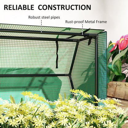 Raised Garden Bed Planter with PE Greenhouse Cover, Elevated Garden Bed Box with Drainage Hole for Flowers, Black