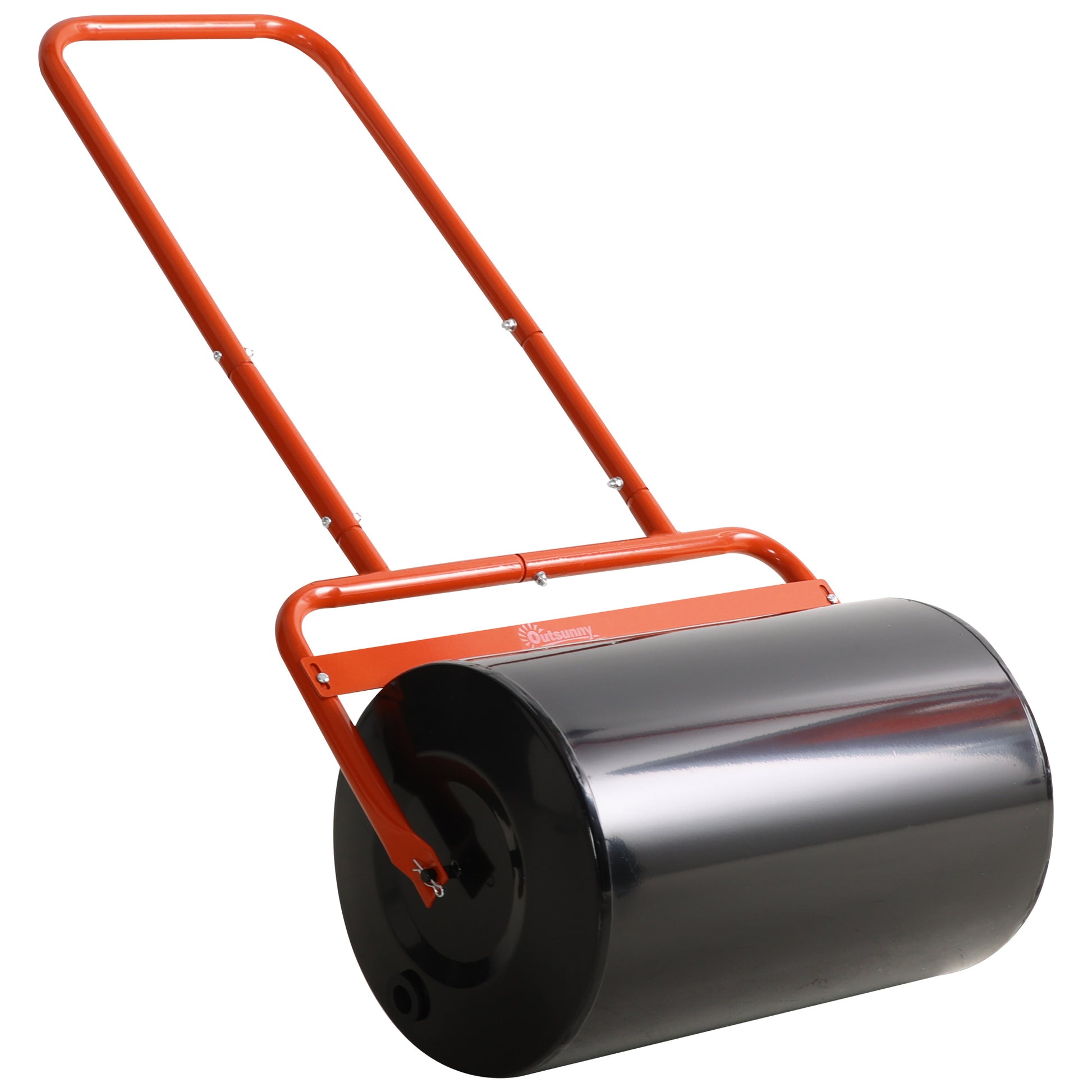 Heavy Duty Lawn Roller, 20" Push/Tow Behind Sod Roller, Grass Flattener Filled with 11gal Water/136lbs Sand, Red