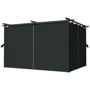 10' x 13' Pergola with Retractable Canopy and Curtains, UPF30+ Sun Shade Shelter for Grill, Garden, Backyard, Deck