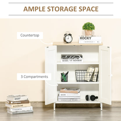 Storage Cabinet with Doors, Cupboard Organization with 2 Adjustable Shelves, Storage Solution for Living Room, Bathroom