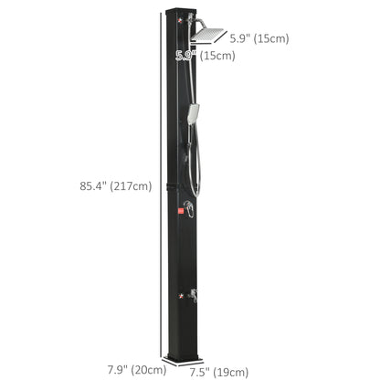 10.6Gal Outdoor Solar Shower w/ 360 Rainfall, Handheld Head, 60℃ Temperature Adjustment for Backyard Poolside Beach Spa