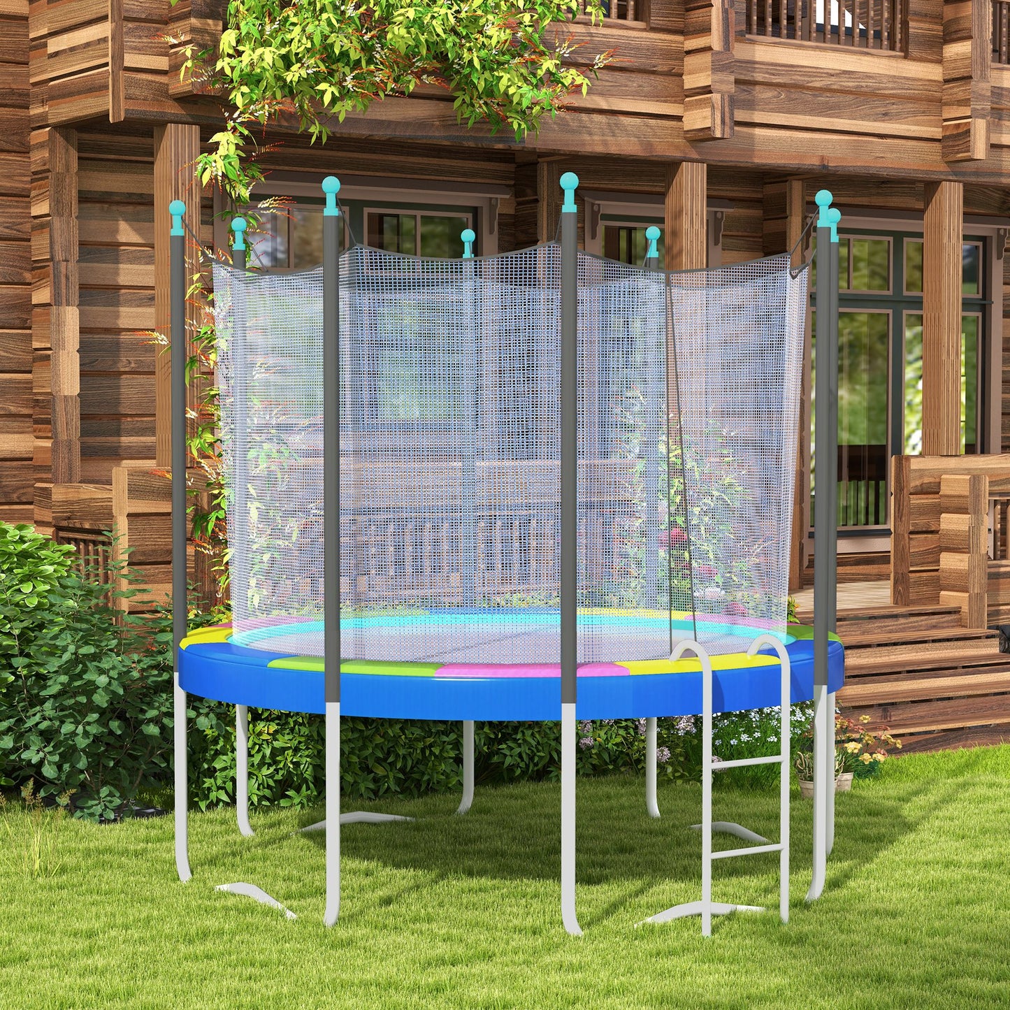 Soozier 14FT Trampoline Spring Cover, Trampoline Pad Replacement, Waterproof and Tear-Resistant, All-Weather Trampoline Accessories, Multi-Colored