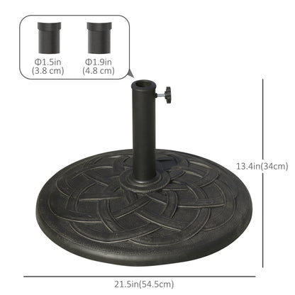 42 lbs Resin Round Market Umbrella Base Holder 22" Decorative Parasol Stand for Patio, Outdoor, Backyard, Bronze