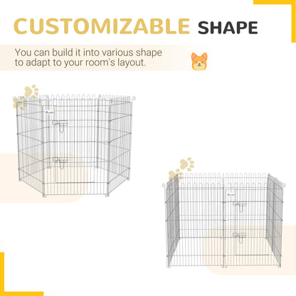 36inch 8-Panel Dog Playpen Octagon Pet Exercise Playpen Crate Foldable Dog Cage Pen Puppy Kennel, Black