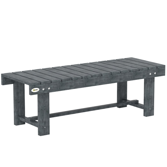 Outdoor Garden Bench, Backless Patio Fir Wood Stool, Armless Loveseat, 43.25" x 15" x 13.75", Grey
