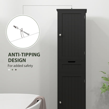 Freestanding Bathroom Cabinet with Drawer and 2 Doors, Tall Bathroom Cupboard for Kitchen, Study, Living Room