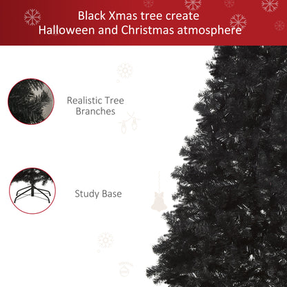 7ft Artificial Christmas Tree Holiday Home Indoor Decoration with Automatic Open, Black