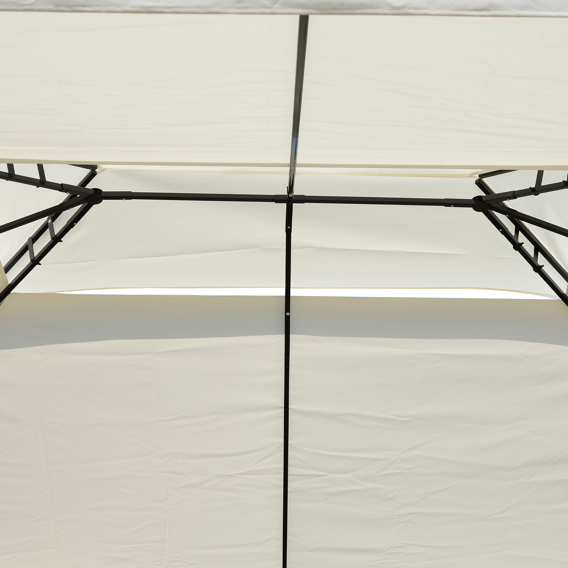 10x13ft Steel Gazebo Sun Shelter Patio Outdoor Party Event Canopy Vented Roof Cream White