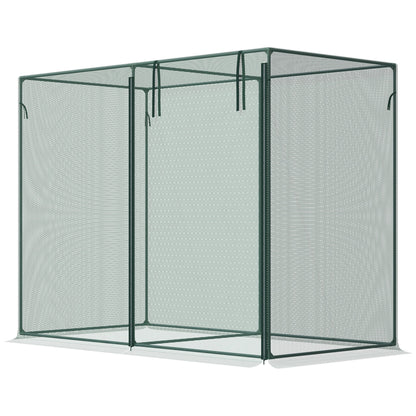 6.5 x 3.3ft Crop Cage, Garden Plant Protector with Single Zippered Door, Storage Bag and Ground Stakes, Green