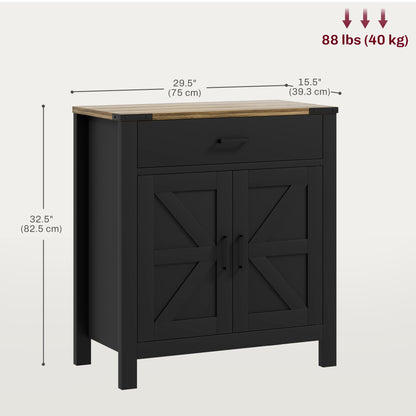 Sideboard Buffet Cabinet, Farmhouse Kitchen Storage Cabinet w/ Drawer and Shelf for Living Room, Entryway