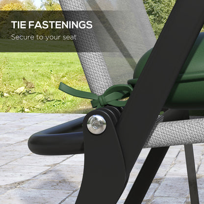 6-Piece Seat Cushion Replacement, Outdoor Patio Chair Cushions Set with Ties, Button Tufted, Dark Green