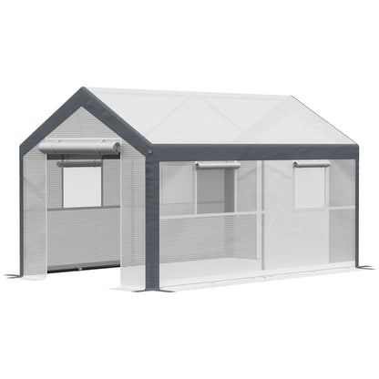7' x 12' x 7' Heavy Duty Walk-In Greenhouse with Wind Resistance Level 4 & Ventilation Design, White