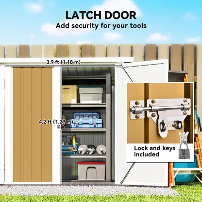 5' x 3' Metal Garden Storage Shed, Tool House with Double Doors for Backyard, Patio, Lawn