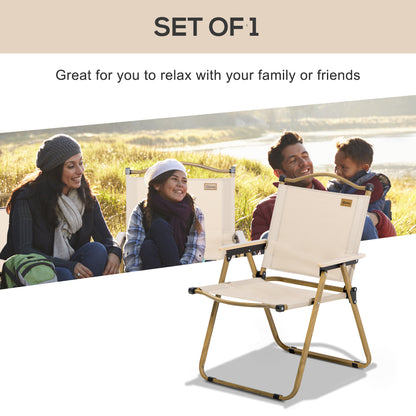 Camping Chair, Lightweight Folding Chair, Portable Armchair, Excellent for Festivals, Fishing, Khaki