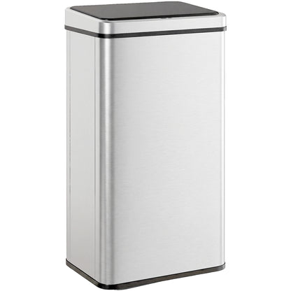 13.2 Gallon Automatic Garbage Can with Soft-Close Lid, Touchless Trash Can with Fingerprint Resistant Stainless Steel