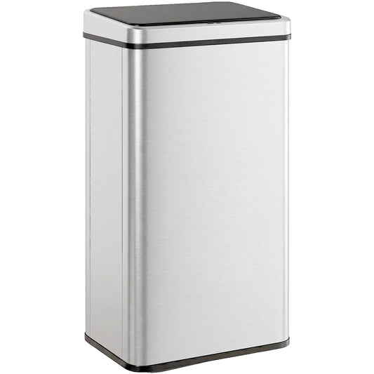 13.2 Gallon Automatic Garbage Can with Soft-Close Lid, Touchless Trash Can with Fingerprint Resistant Stainless Steel