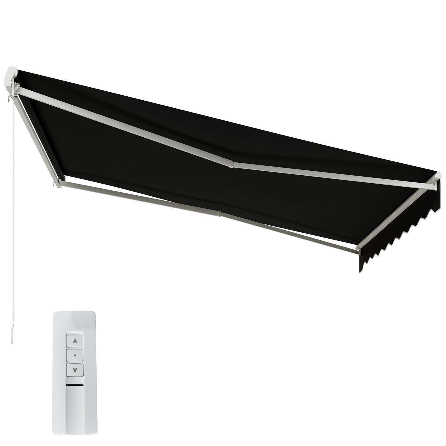 12'x10' Electric Retractable Awning, UV Protection Sun Shade Shelter w/ Remote Controller for Deck Balcony Yard, Black